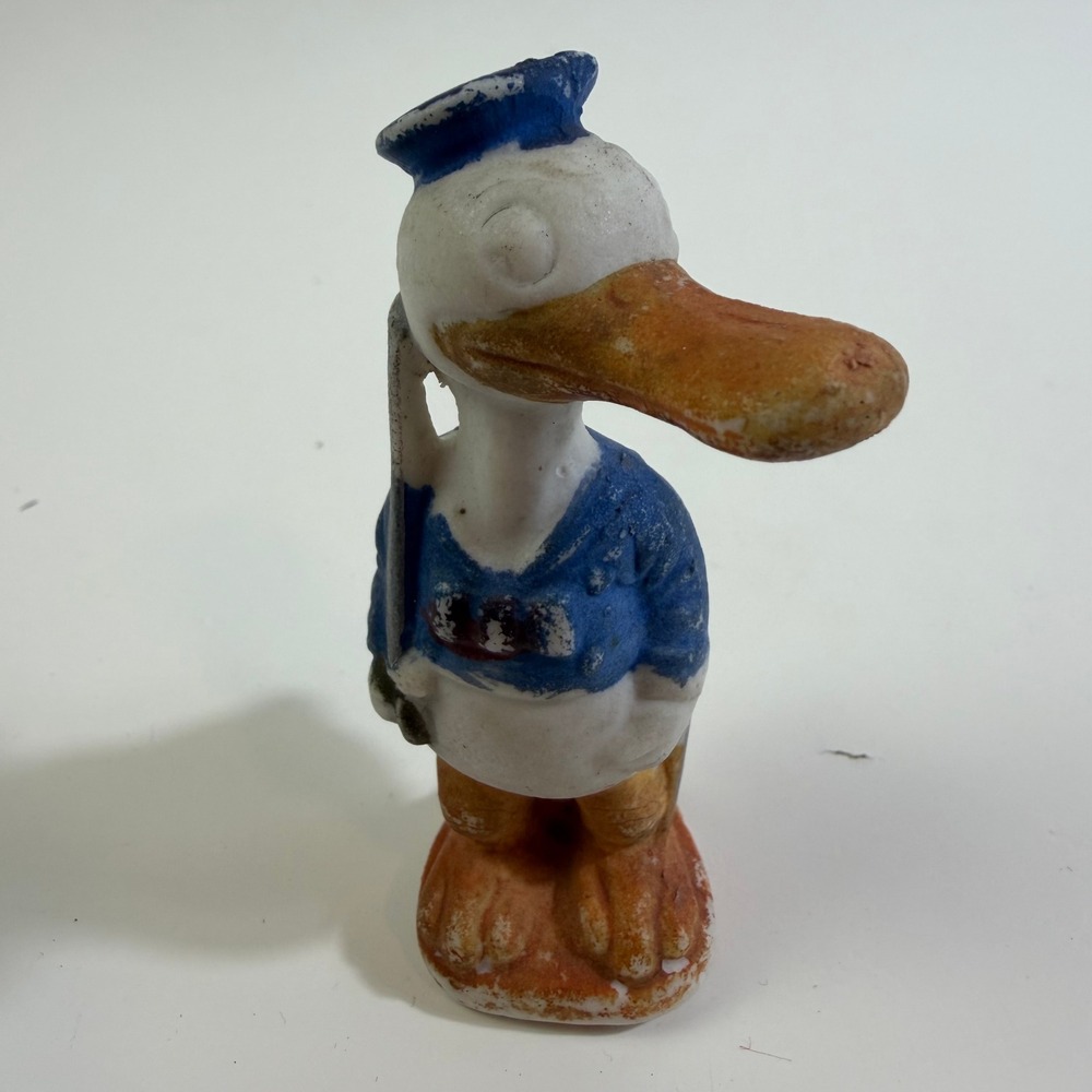 Vintage Donald Duck Bisque Porcelain Figurine Sailor Suit Hand Painted Disneyana